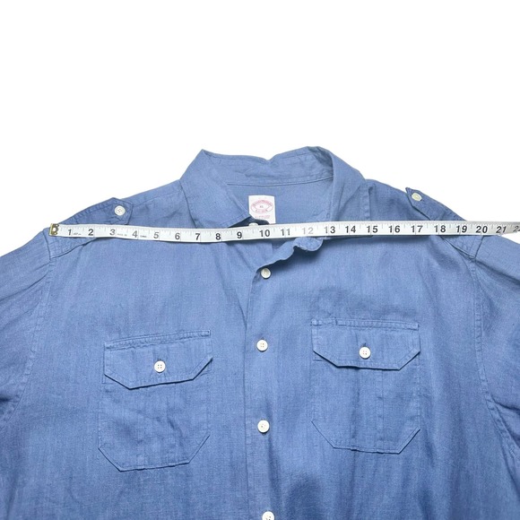 Brooks Brothers | Men | 100% Linen Roll Tab Long Sleeve Button Up Shirt | XL - Picture 4 of 13